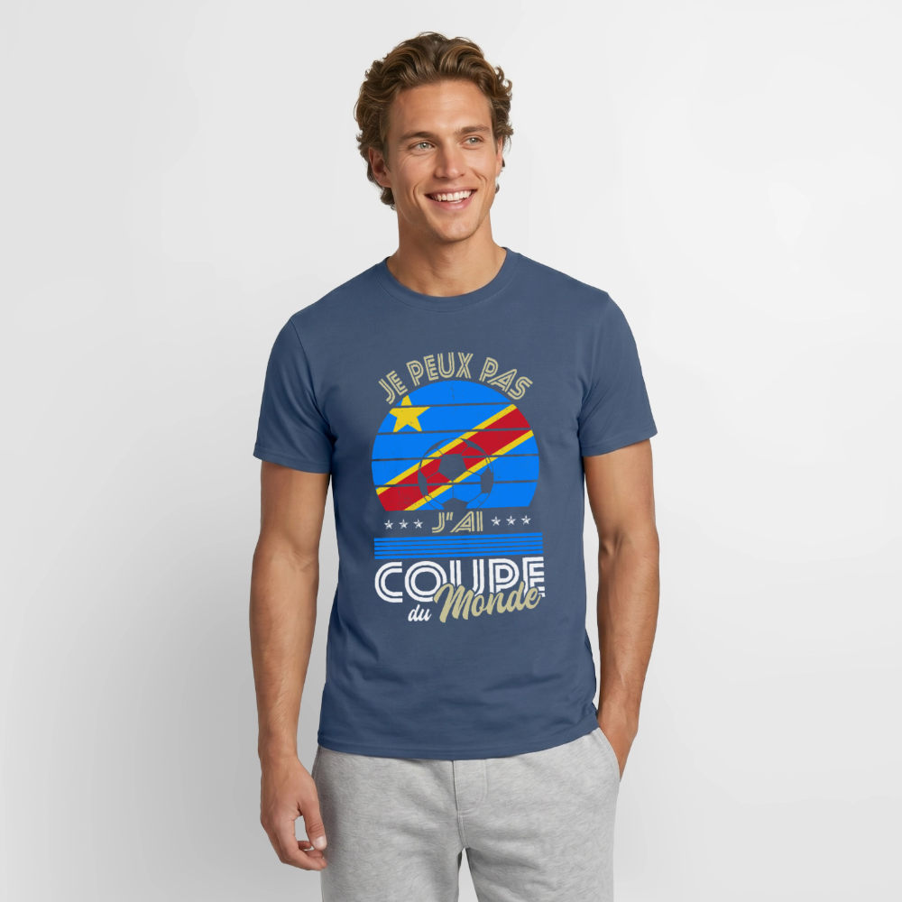 T-shirt Homme - Je peux pas j'ai Coupe du Monde - RD Congo - denim foncé