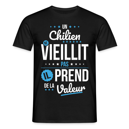 T-shirt Homme - Un Chilien ne vieillit pas - noir