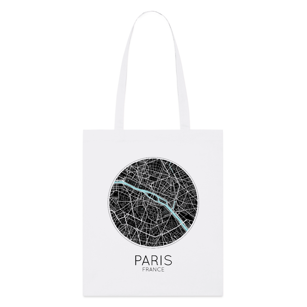 Tote Bag Paris Bio Coloris Clair – Plan de Paris - blanc