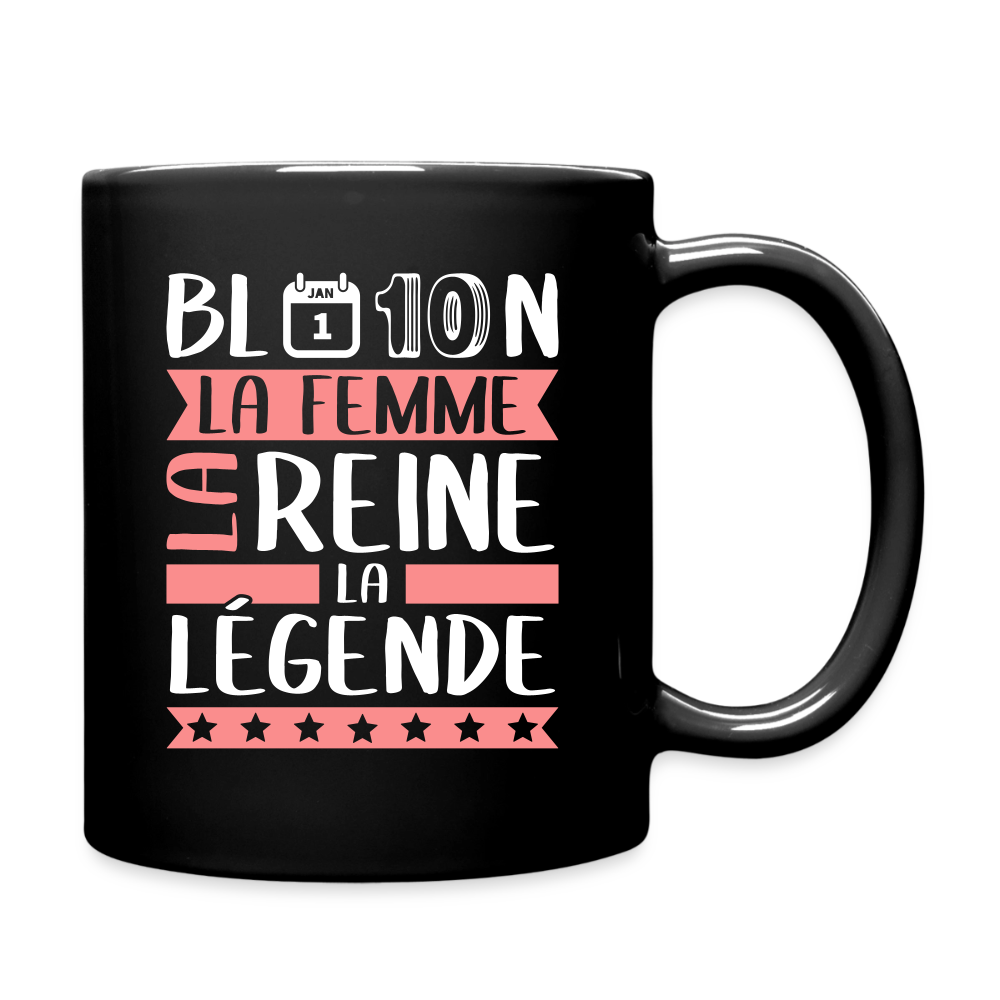 Mug uni Blandine rébus – La femme, la reine, la légende - noir