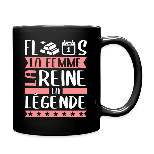 Mug uni Florence rébus – La femme, la reine, la légende - noir