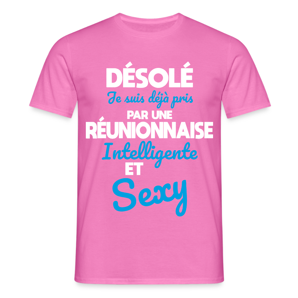 T-shirt Homme -  Je suis déjà pris par une Réunionnaise intelligente et sexy - rose