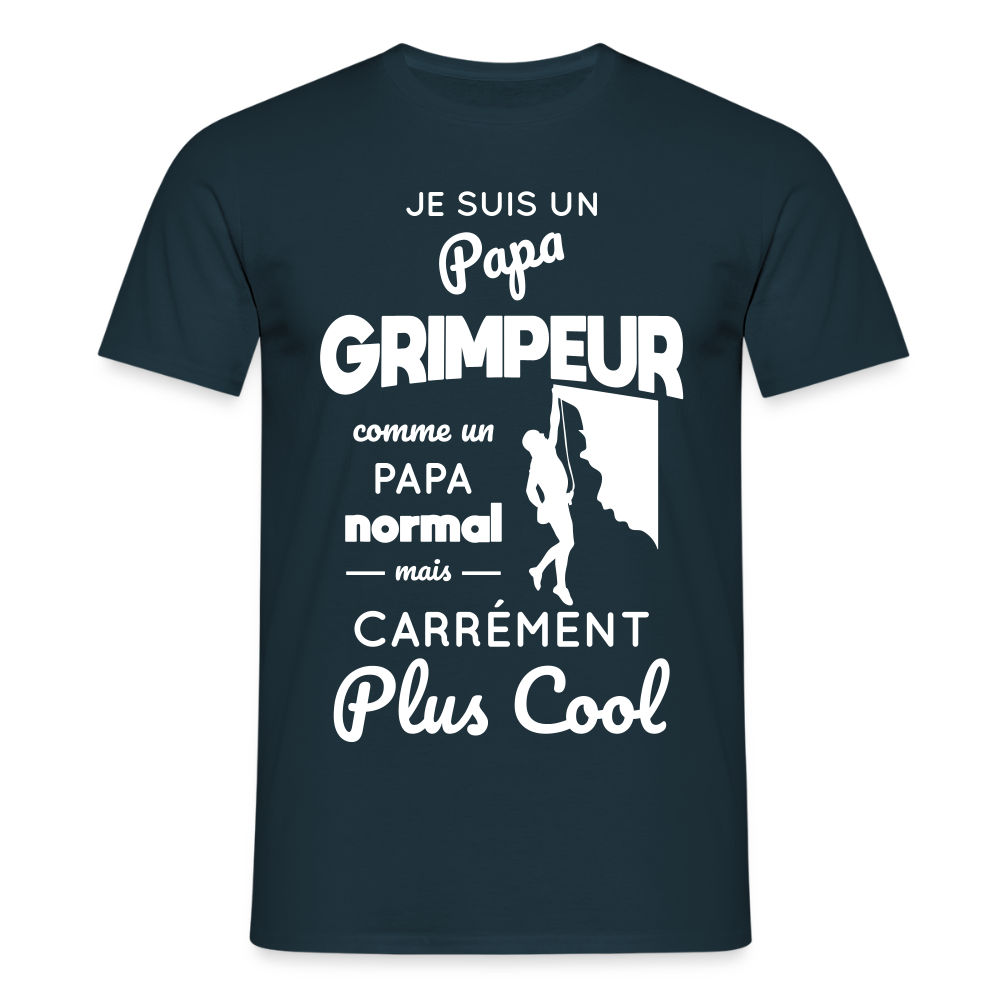 T-shirt Homme - Papa grimpeur plus cool - marine