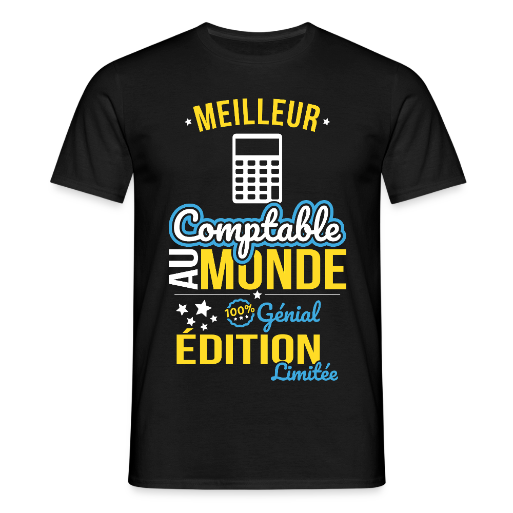 T-shirt Homme - Meilleur Comptable au monde - 100% génial - noir