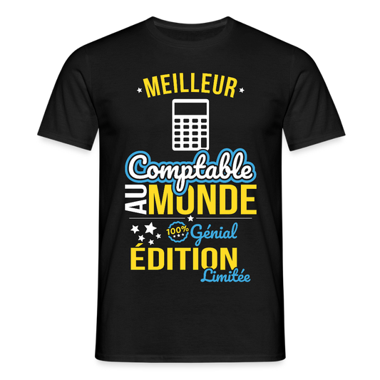 T-shirt Homme - Meilleur Comptable au monde - 100% génial - noir