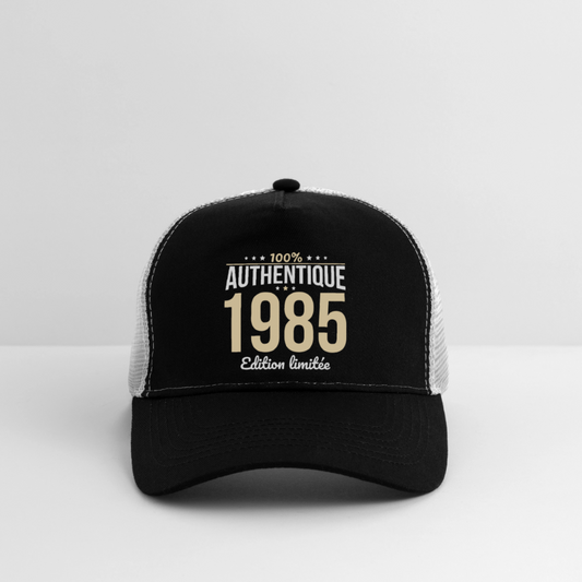 Casquette Trucker - Anniversaire 40 Ans - 100% Authentique 1985 - noir/gris pierre