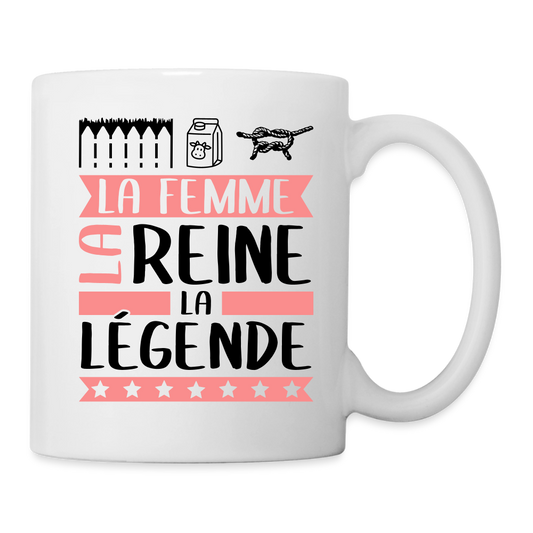 Mug blanc Hélène rébus – La femme, la reine, la légende - blanc