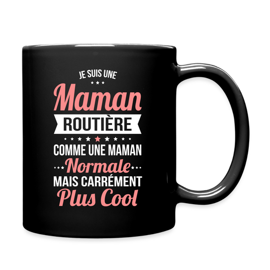 Mug uni - Maman routière plus cool - noir