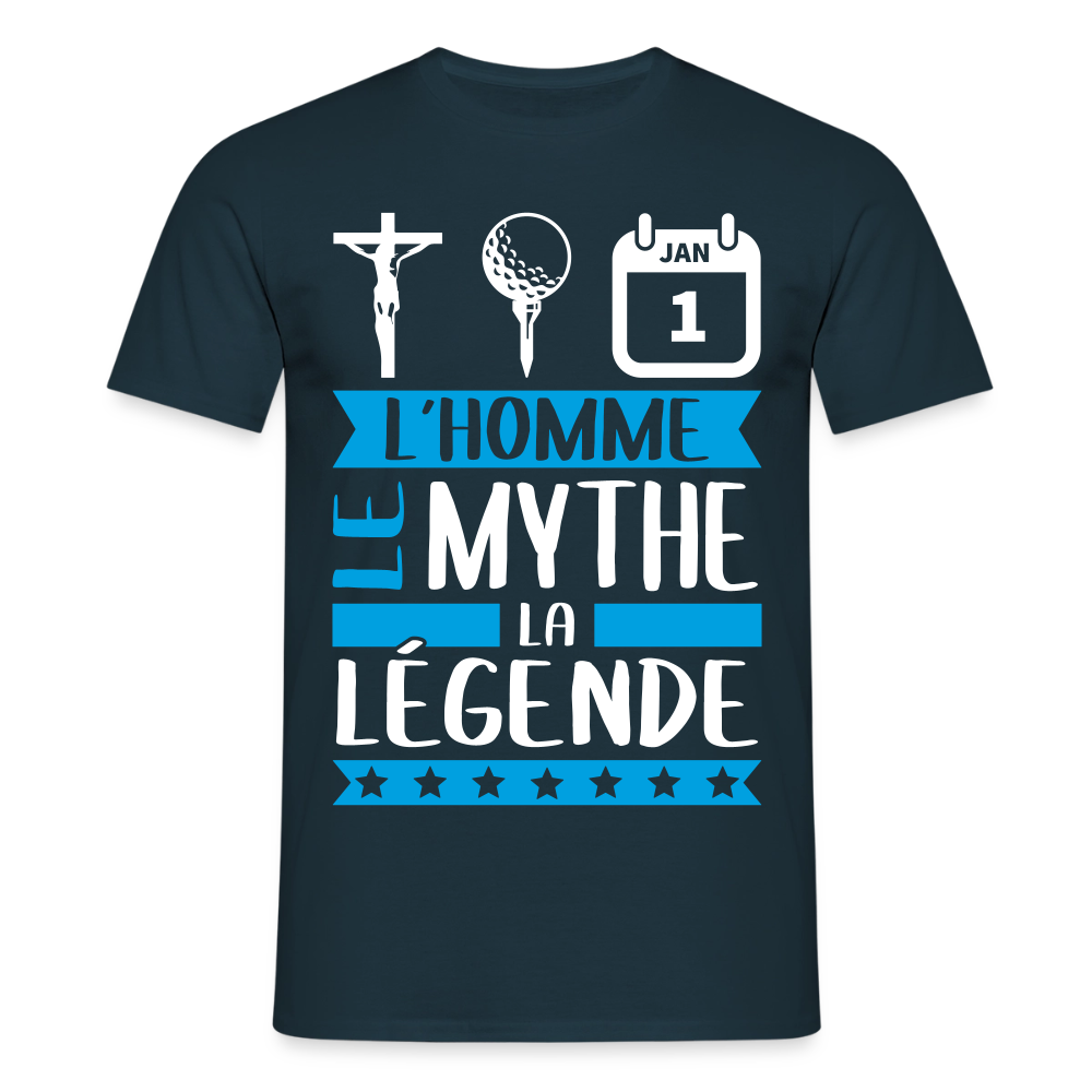 T-shirt homme Christian rébus – L’homme, le mythe, la légende - marine