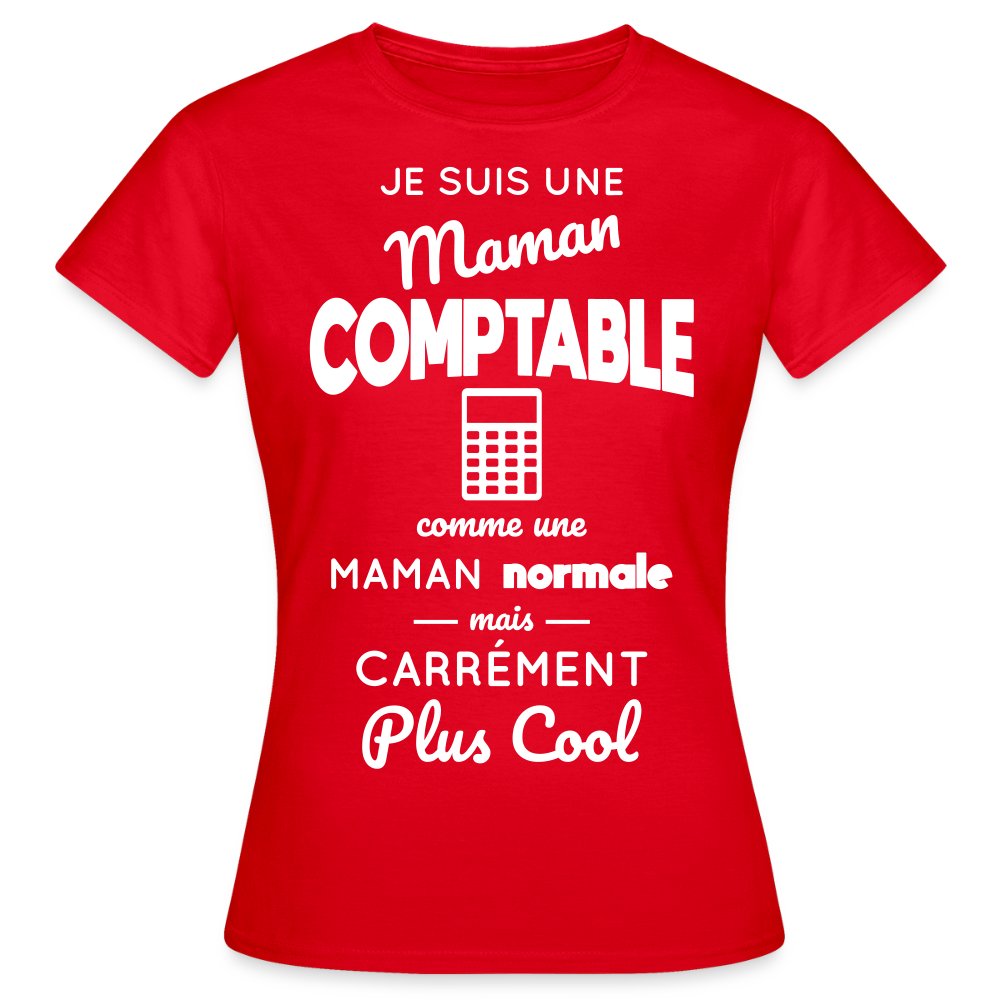 T-shirt Femme - Maman comptable plus cool - rouge