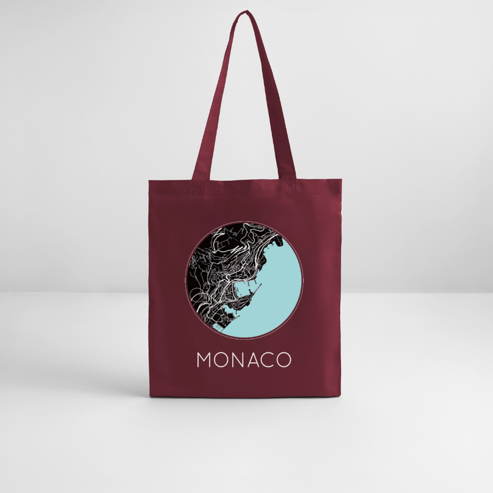 Tote Bag Monaco Bio – Plan de Monaco - bordeaux