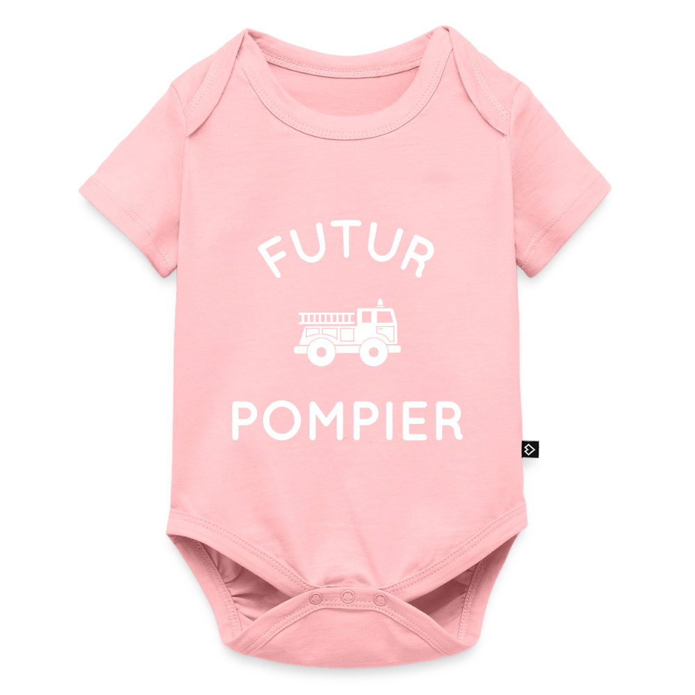 Body Bébé bio manches courtes - Futur pompier - rose