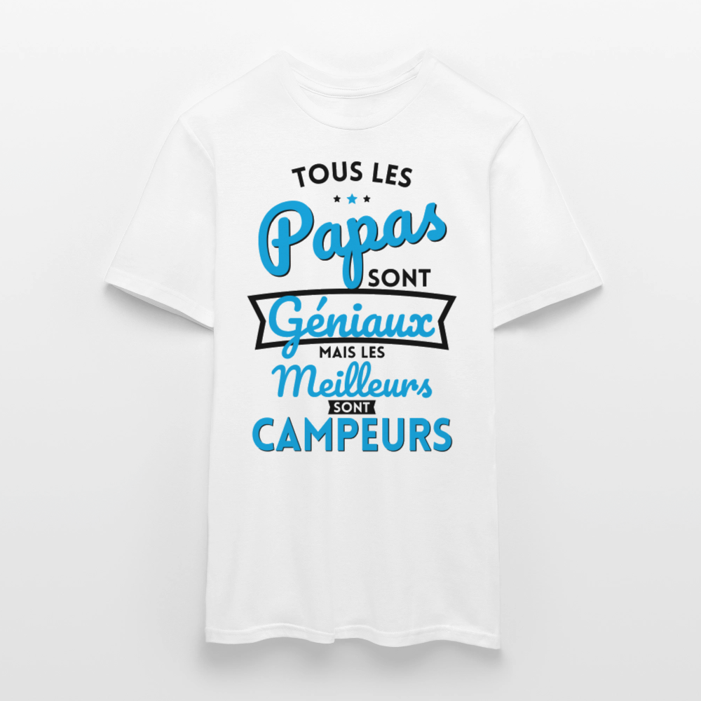 T-shirt Homme - Papas géniaux - Les meilleurs sont campeurs - blanc