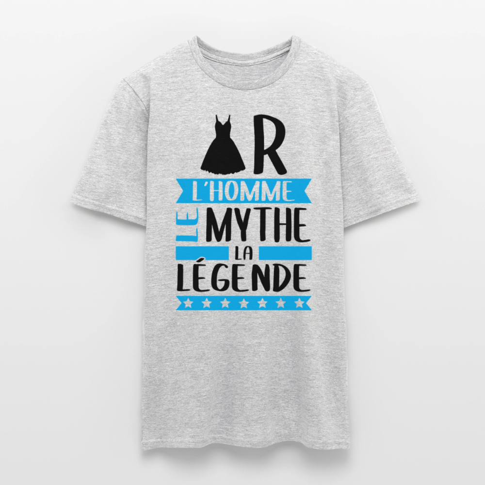 T-shirt homme coloris clair Robert en rébus – L’homme, le mythe, la légende - gris chiné