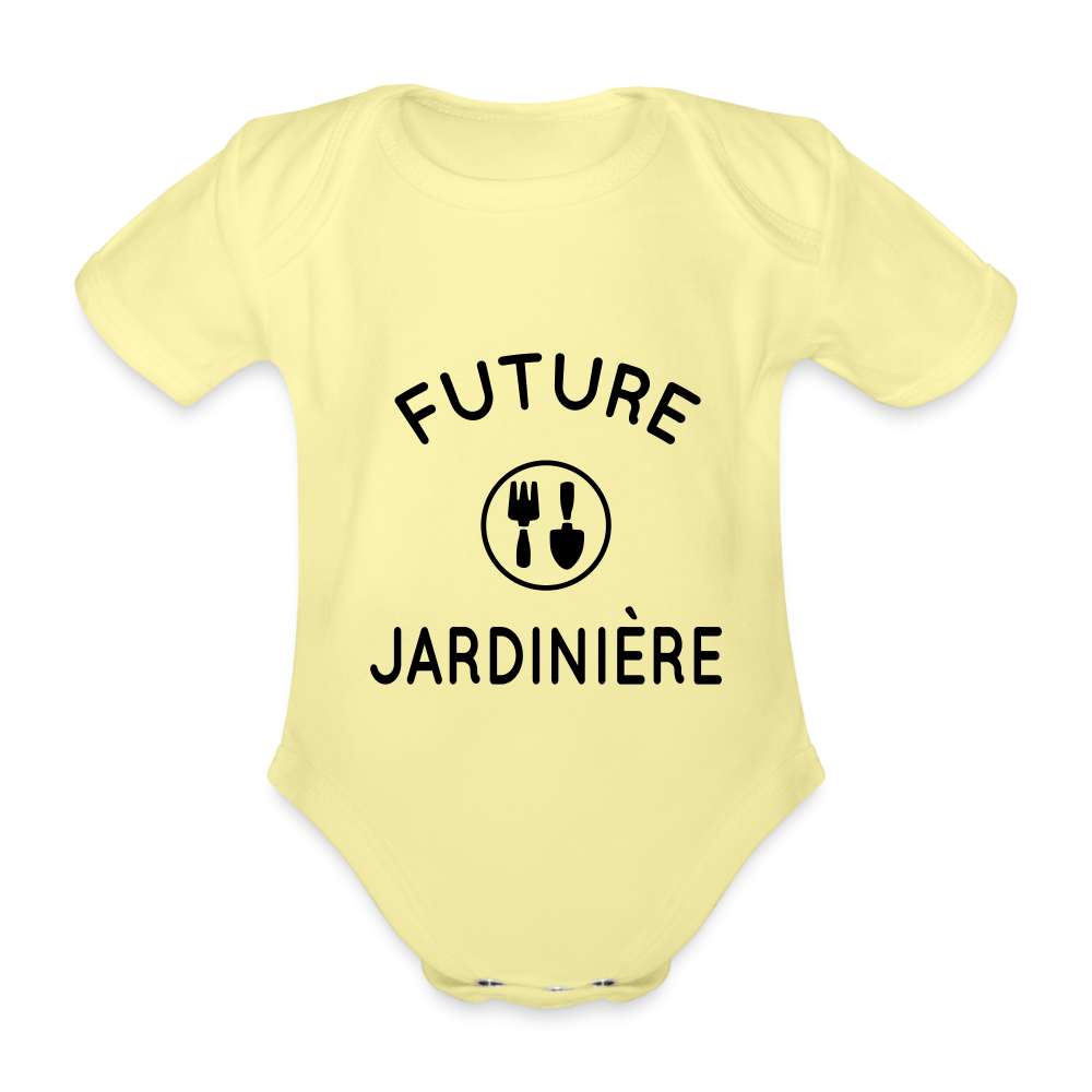 Body Bébé bio manches courtes - Future jardinière - jaune délavé