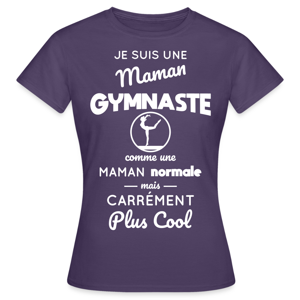 T-shirt Femme - Maman gymnaste plus cool - violet foncé
