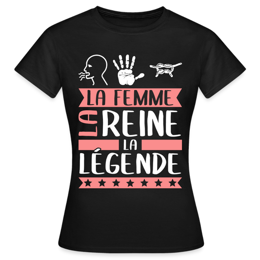 T-shirt femme Romaine rébus – La femme, la reine, la légende - noir