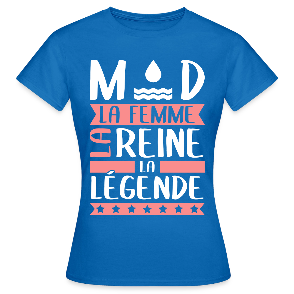 T-shirt femme Maud rébus – La femme, la reine, la légende - bleu royal