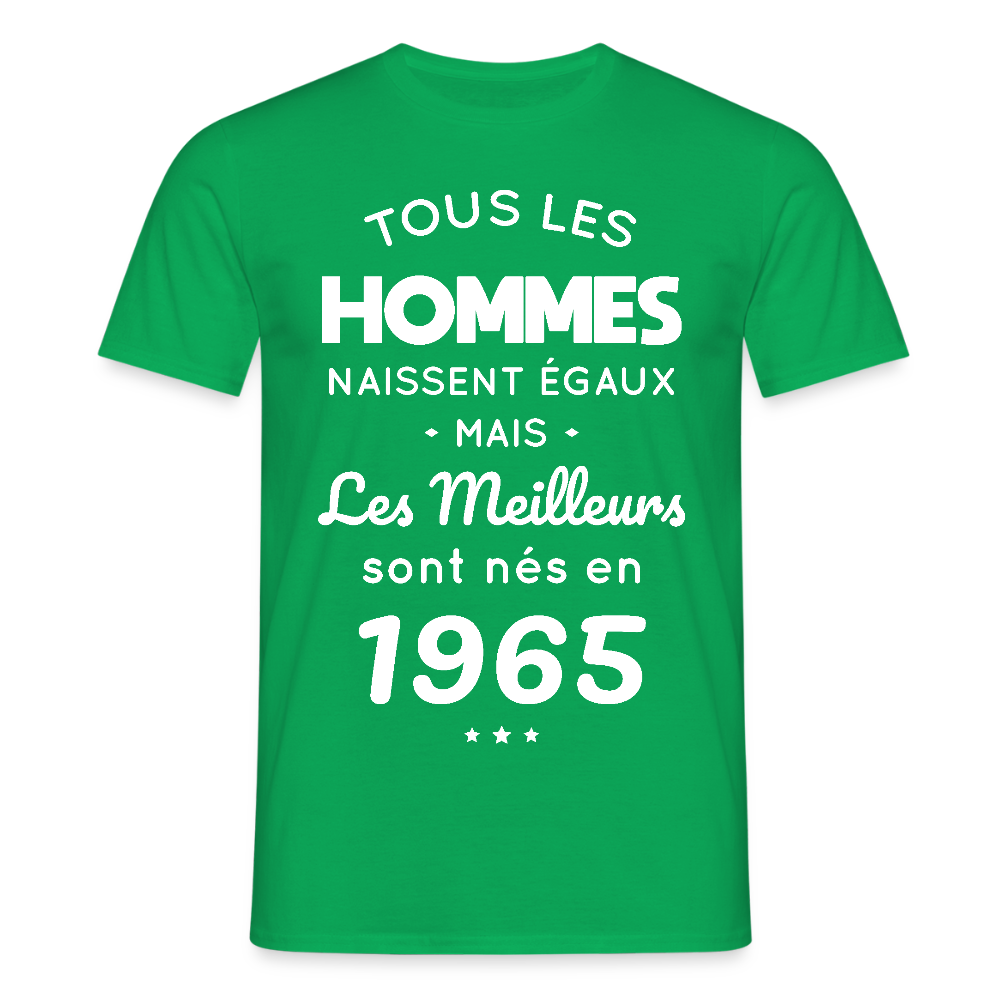 T-shirt Homme - Anniversaire 60 Ans - Les meilleurs sont nés en 1965 - vert