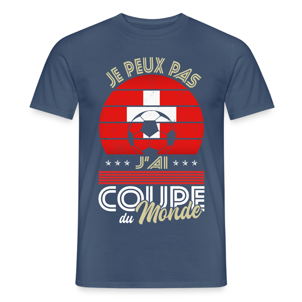 T-shirt Homme - Je peux pas j'ai Coupe du Monde - Suisse - denim foncé