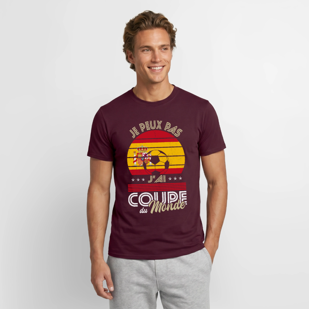 T-shirt Homme - Je peux pas j'ai Coupe du Monde - Espagne - rouge brique