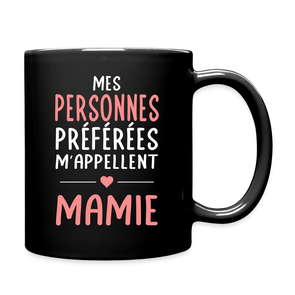 Mug uni - Mes personnes préférées m'appellent Mamie - noir
