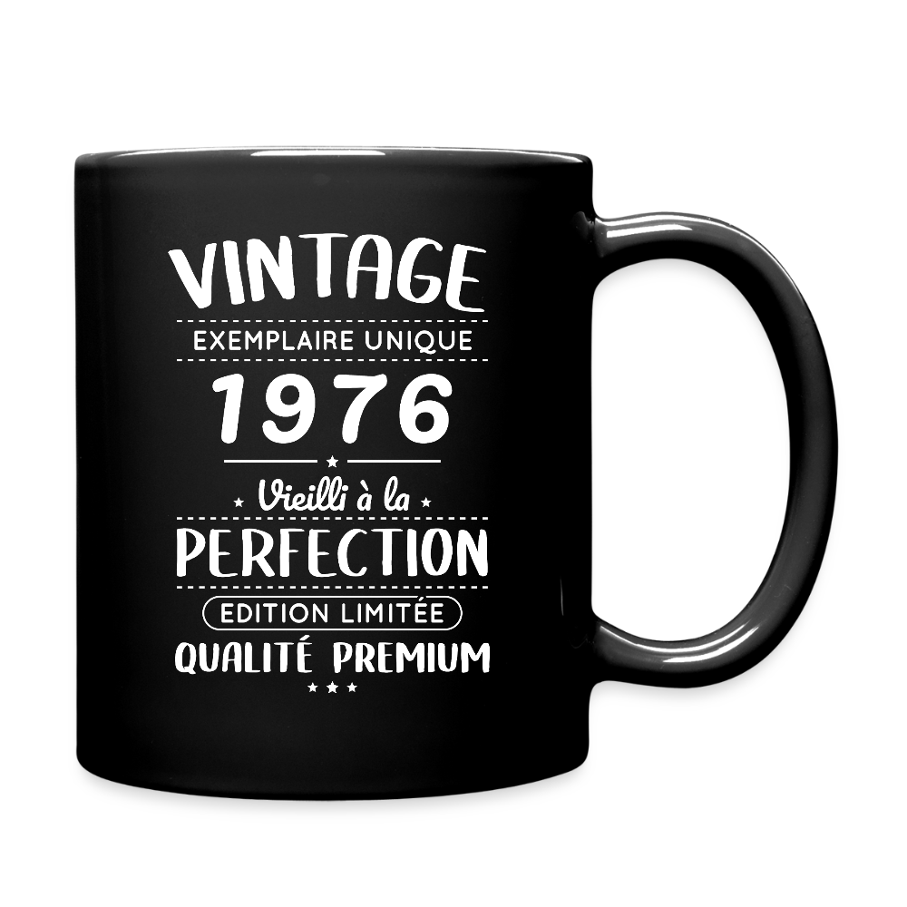 Mug anniversaire homme 50 ans – Vintage 1976 – Perfection - noir