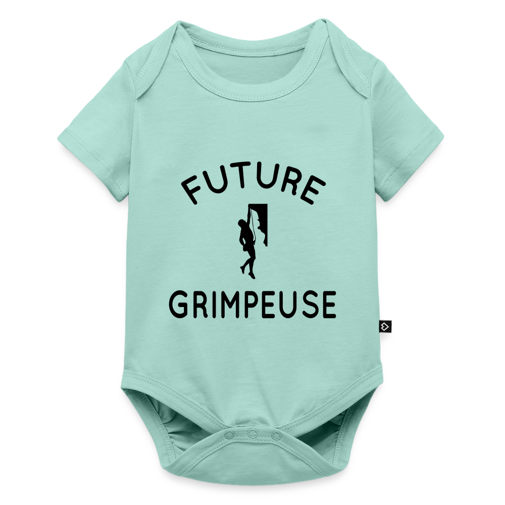 Body Bébé bio manches courtes - Future grimpeuse - menthe 