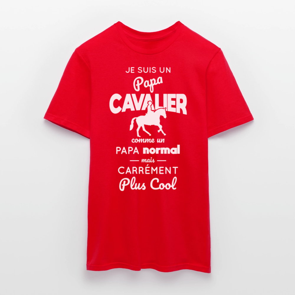 T-shirt Homme - Papa cavalier plus cool - rouge