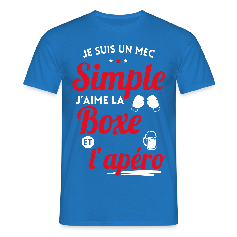 T-shirt Homme - J'aime la boxe et l'apéro - bleu royal