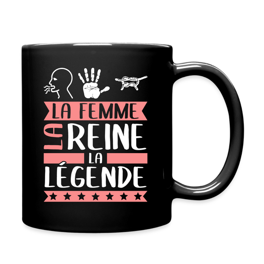 Mug uni Romaine rébus – La femme, la reine, la légende - noir