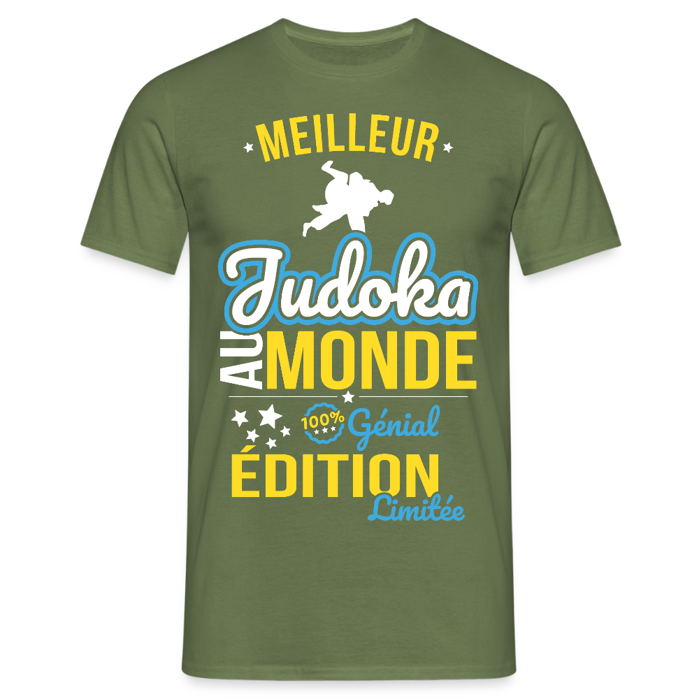 T-shirt Homme - Meilleur Judoka au monde - 100% génial - vert militaire