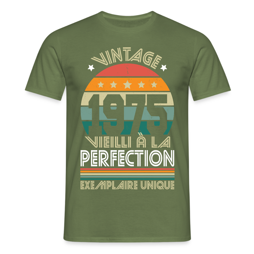 T-shirt Homme - Anniversaire 50 Ans - Vintage 1975 - vert militaire