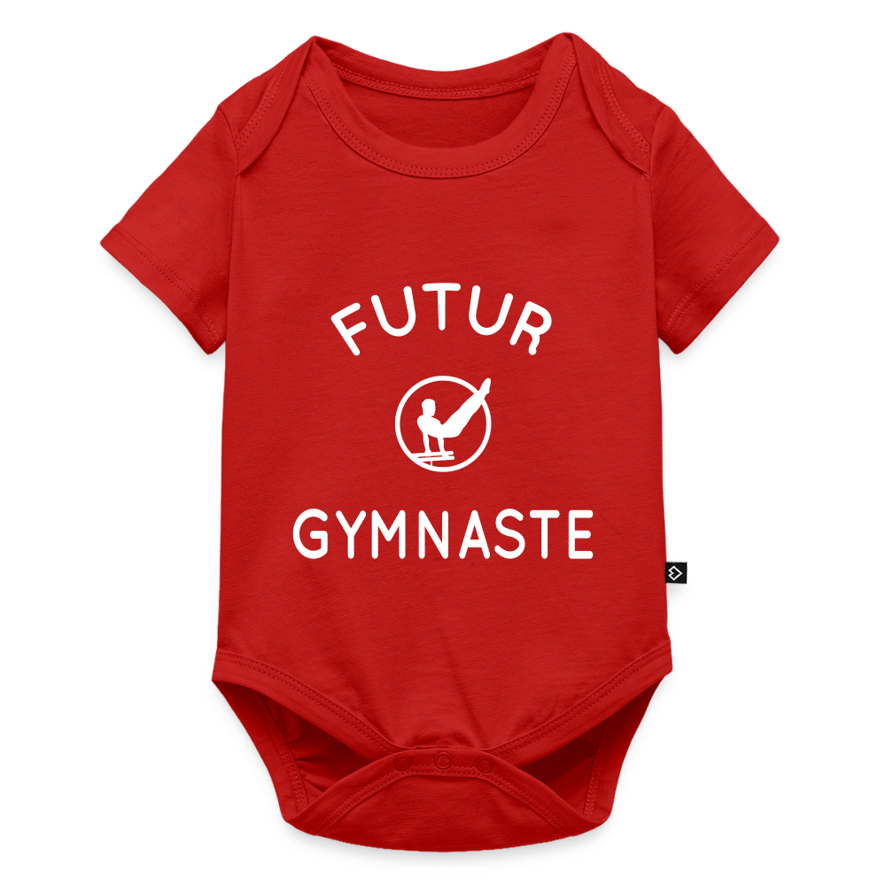Body Bébé bio manches courtes - Futur gymnaste - rouge