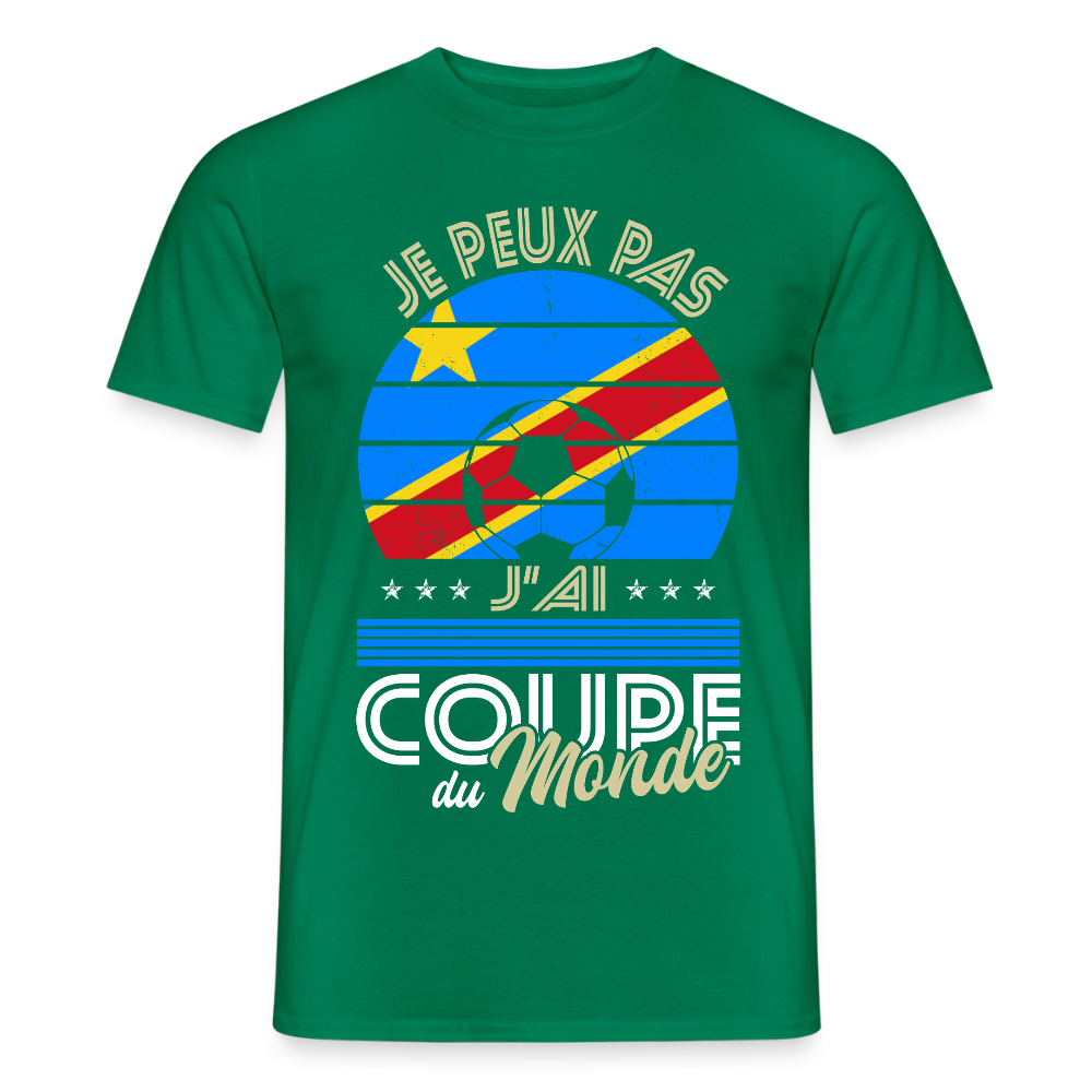 T-shirt Homme - Je peux pas j'ai Coupe du Monde - RD Congo - vert