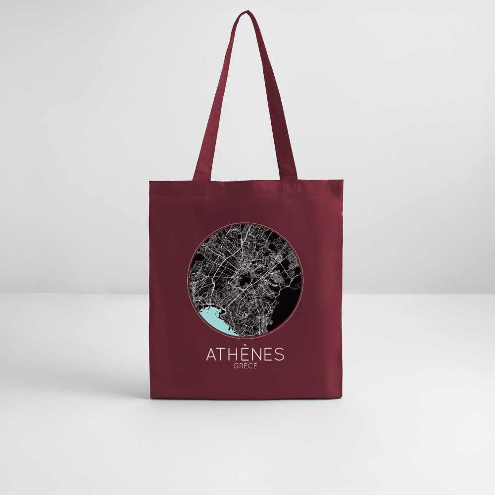 Tote Bag Athènes Bio – Plan d’Athènes - bordeaux