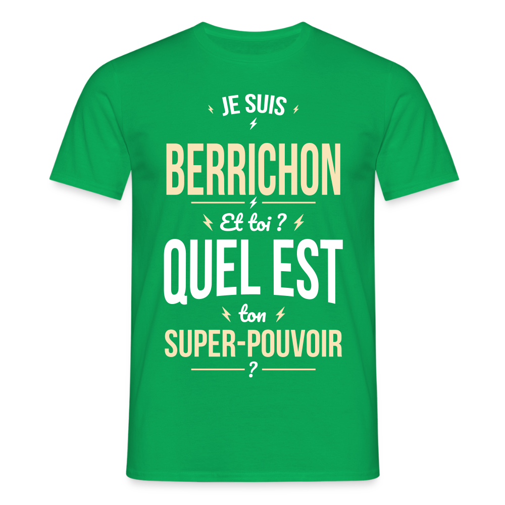 T-shirt Homme - Je suis Berrichon - Super-pouvoir - vert