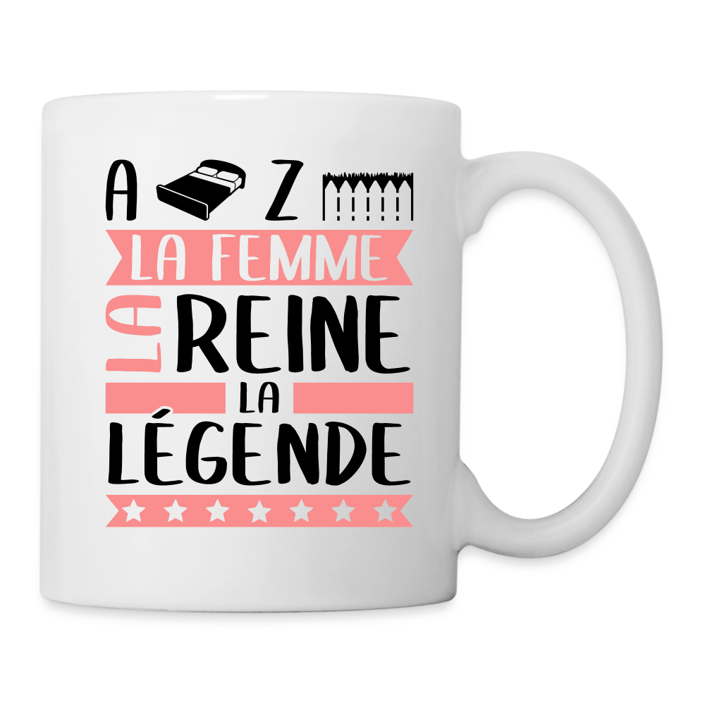 Mug blanc Alizée rébus – La femme, la reine, la légende - blanc