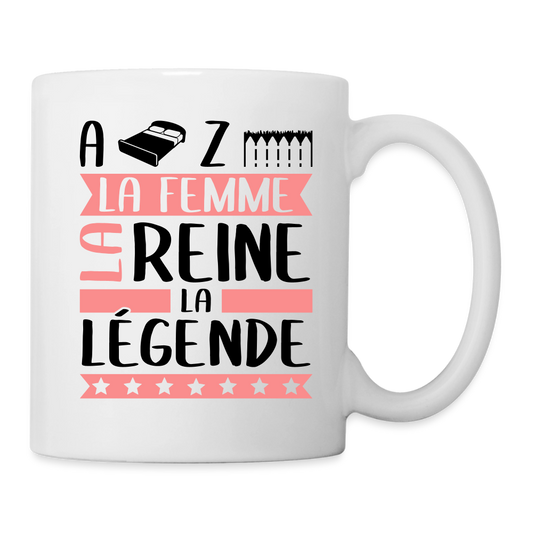 Mug blanc Alizée rébus – La femme, la reine, la légende - blanc