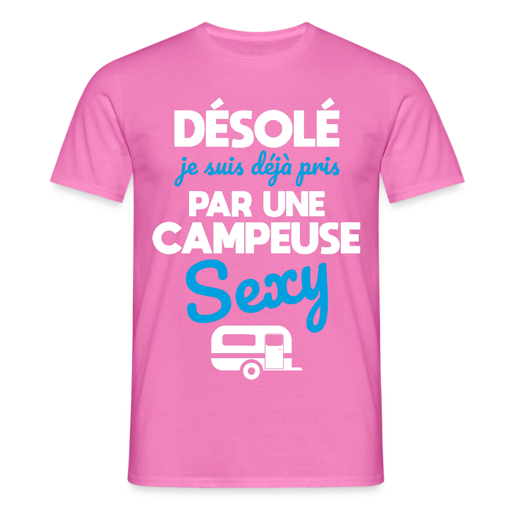 T-shirt Homme - Je  suis déjà pris par une campeuse sexy - rose