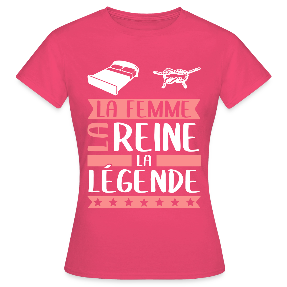 T-shirt femme Line rébus – La femme, la reine, la légende - rose azalée