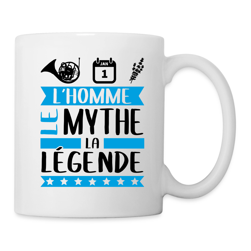 Mug blanc Corentin rébus – L’homme, le mythe, la légende - blanc