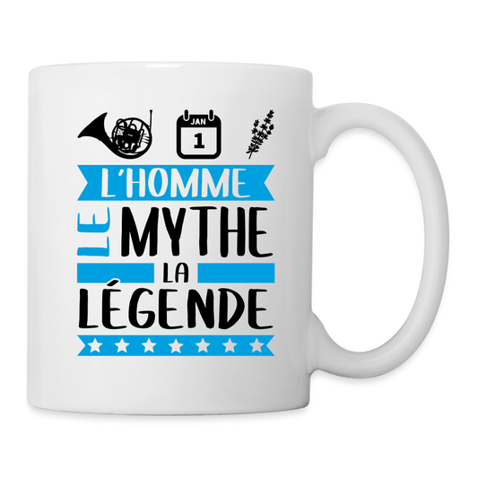 Mug blanc Corentin rébus – L’homme, le mythe, la légende - blanc