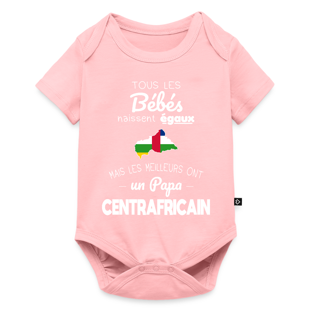Body Bébé bio manches courtes - Les Meilleurs Ont Un Papa Centrafricain - rose
