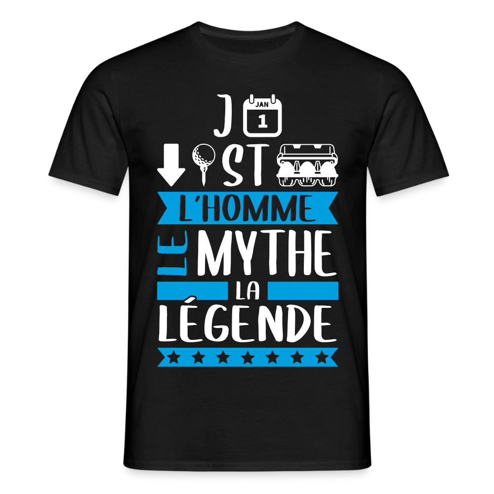 T-shirt homme Jean-Baptiste rébus – L’homme, le mythe, la légende - noir