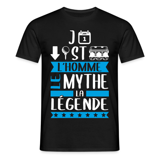 T-shirt homme Jean-Baptiste rébus – L’homme, le mythe, la légende - noir