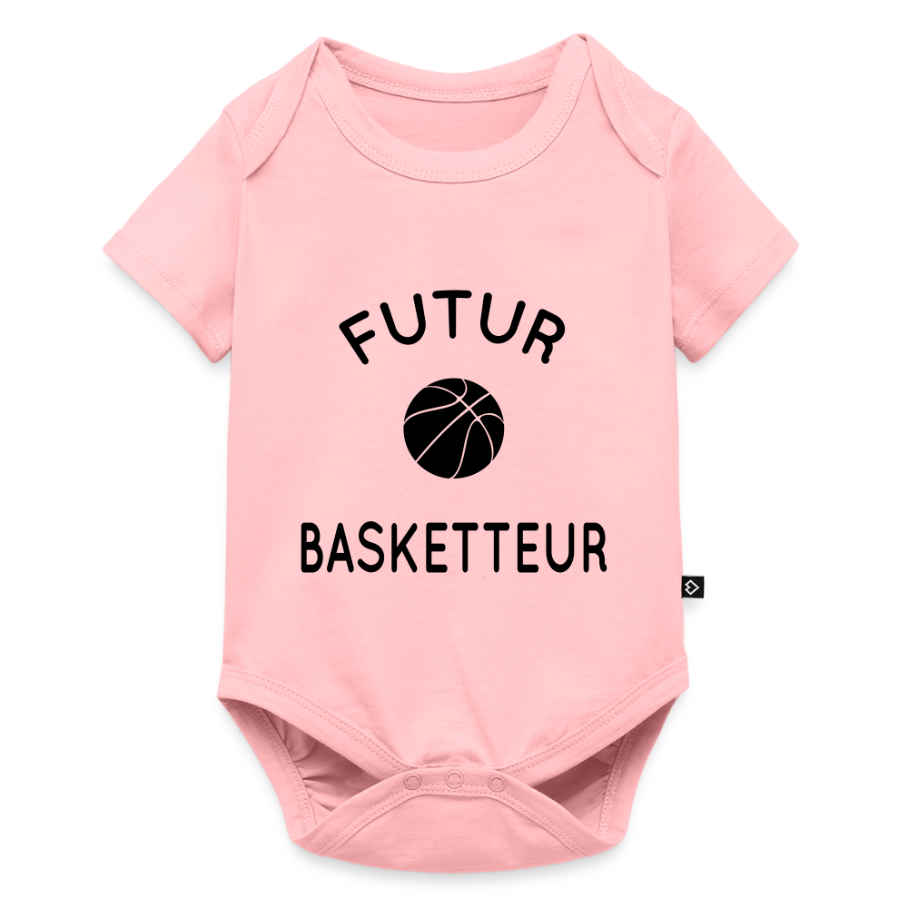 Body Bébé bio manches courtes - Futur basketteur - rose