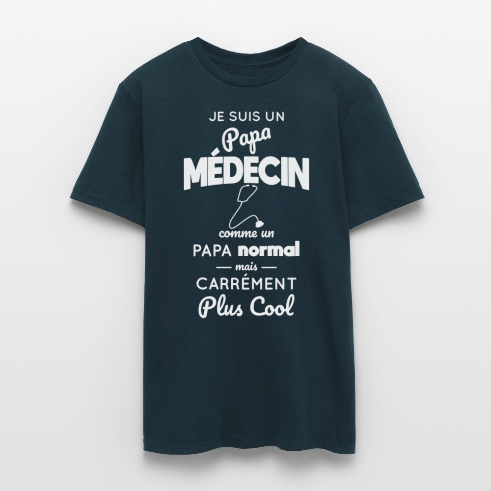 T-shirt Homme - Papa médecin plus cool - marine