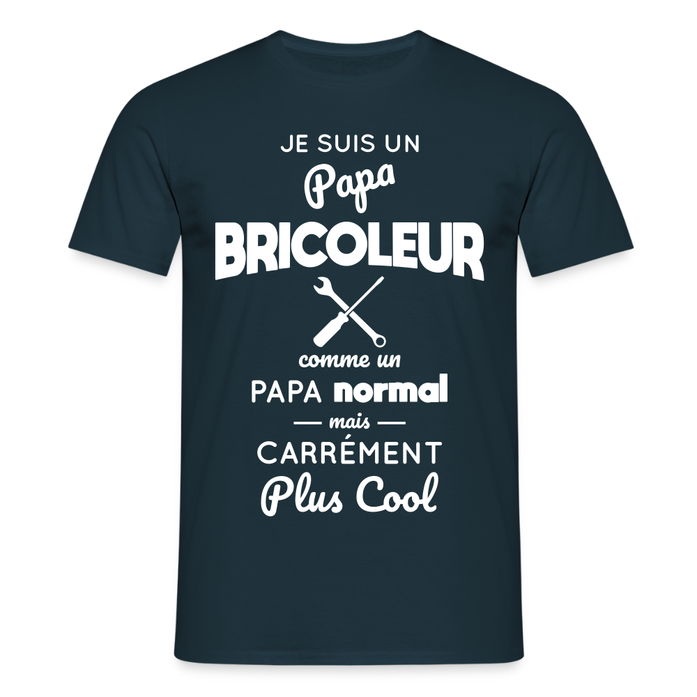 T-shirt Homme - Papa bricoleur plus cool - marine