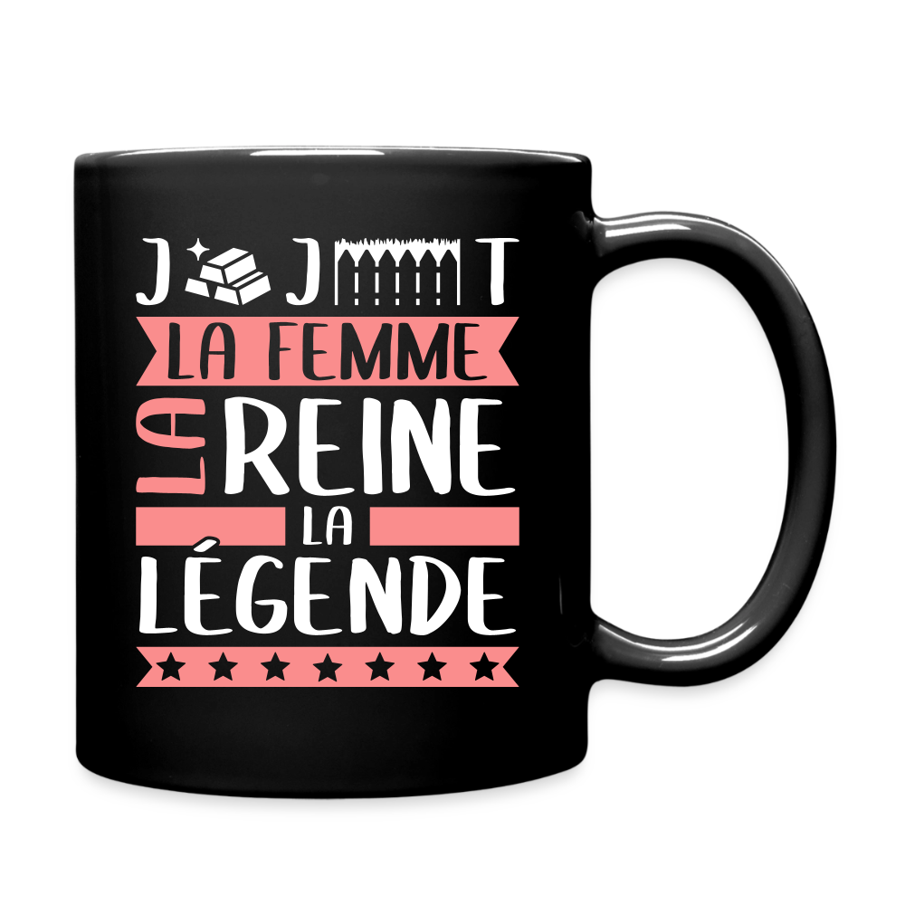 Mug uni Georgette rébus – La femme, la reine, la légende - noir